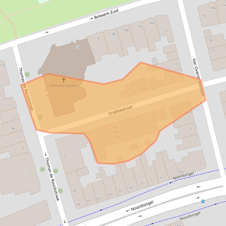 Kaart van postcodegebied 4611EB.