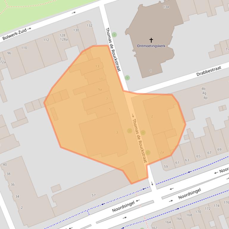 Kaart van postcodegebied 4611EC.