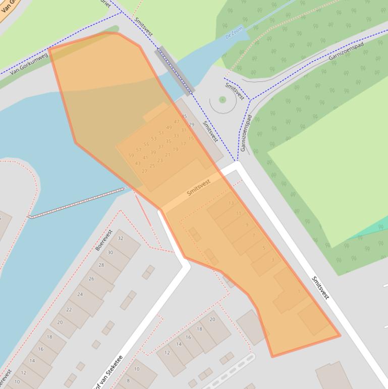 Kaart van postcodegebied 4611EM.