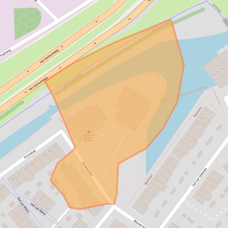 Kaart van postcodegebied 4611ES.