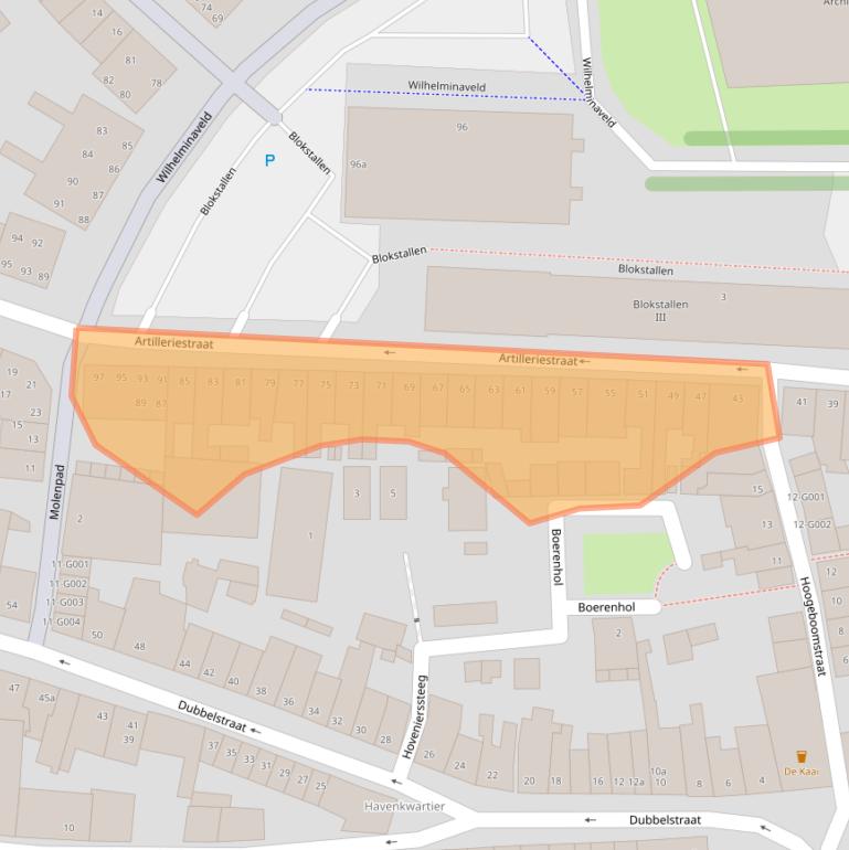 Kaart van postcodegebied 4611GC.