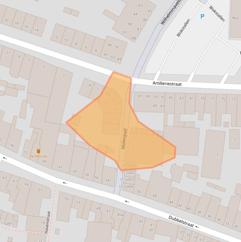 Kaart van postcodegebied 4611GD.