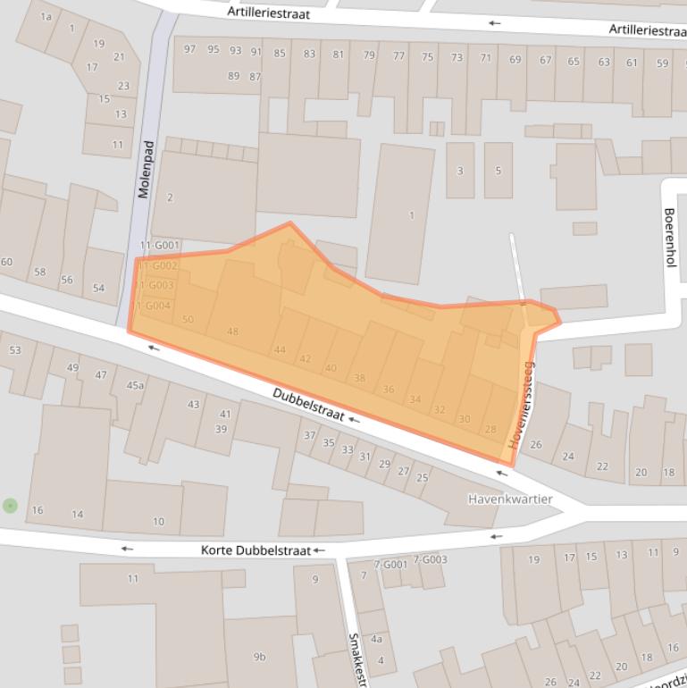 Kaart van postcodegebied 4611GL.