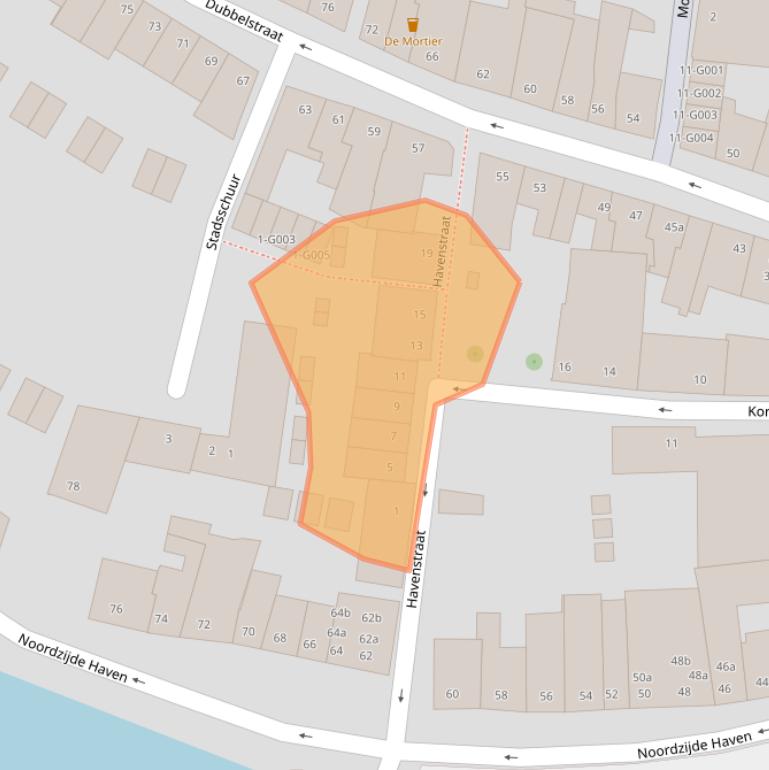 Kaart van postcodegebied 4611GN.