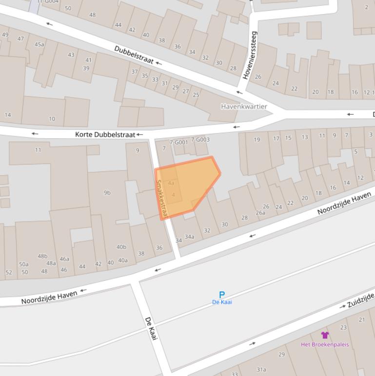 Kaart van postcodegebied 4611GR.