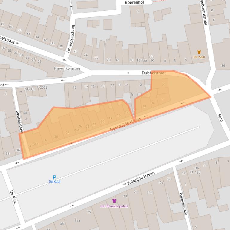 Kaart van postcodegebied 4611GS.