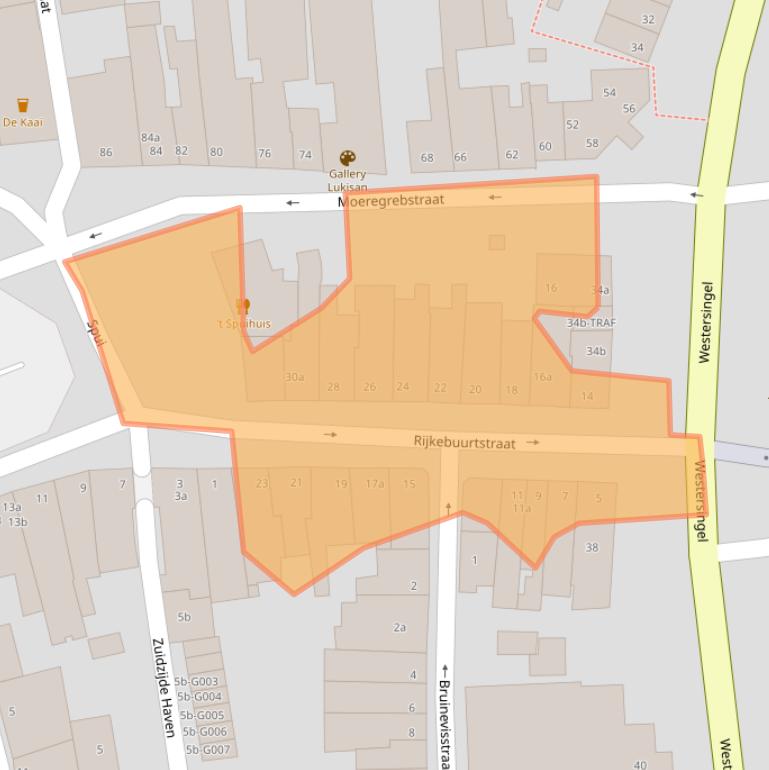 Kaart van postcodegebied 4611GZ.