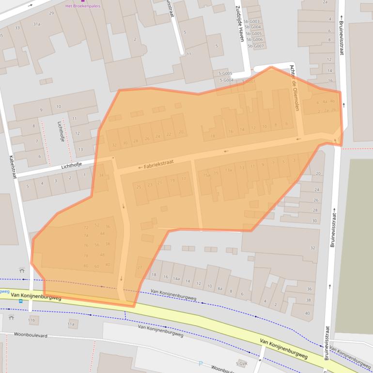 Kaart van postcodegebied 4611HH.