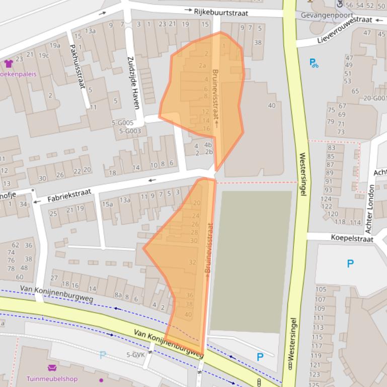 Kaart van postcodegebied 4611HJ.