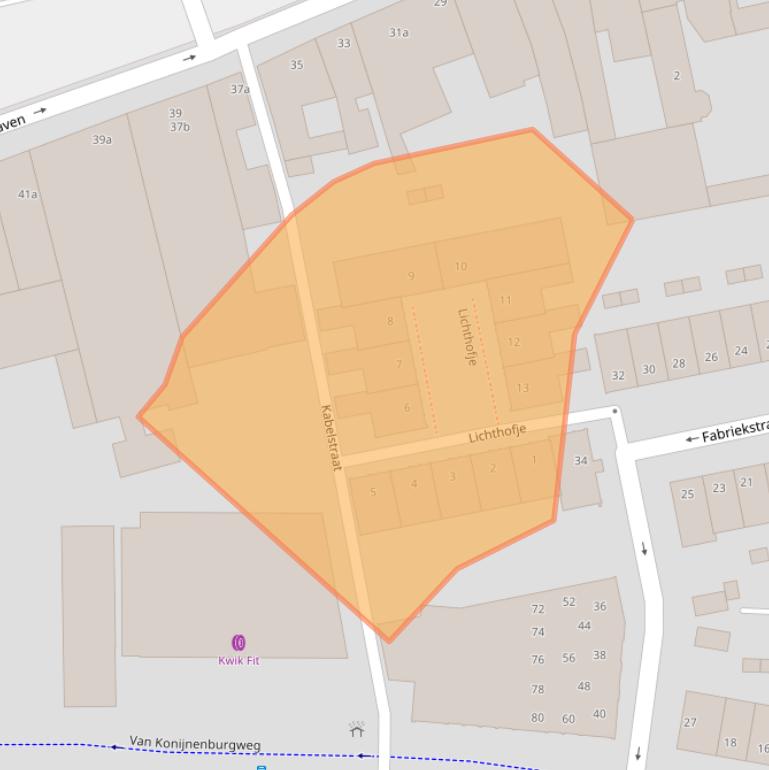 Kaart van postcodegebied 4611HM.