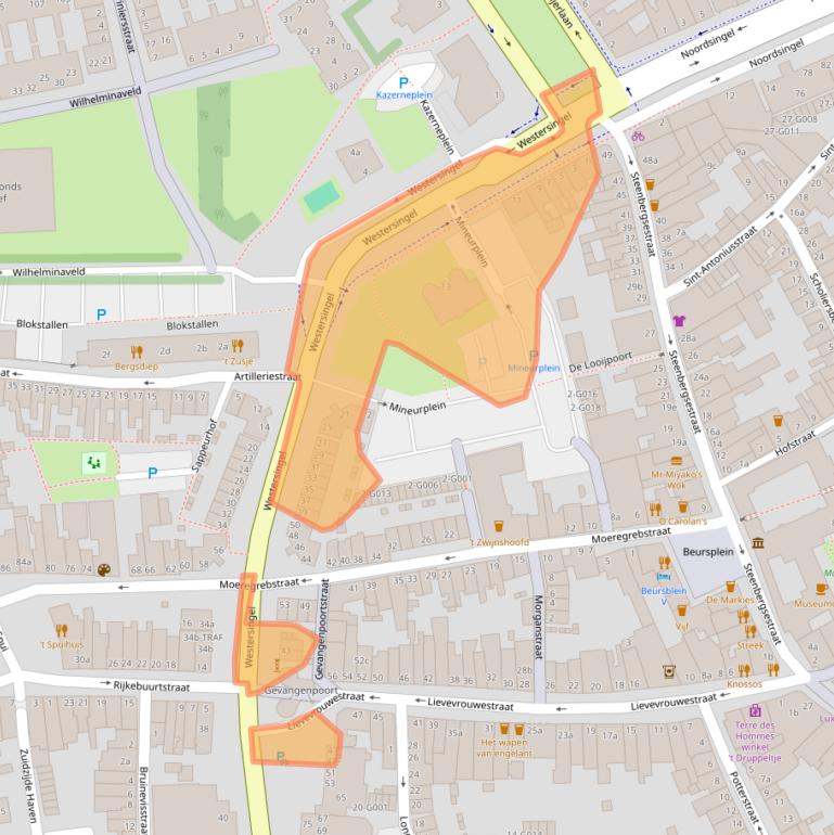 Kaart van postcodegebied 4611HR.