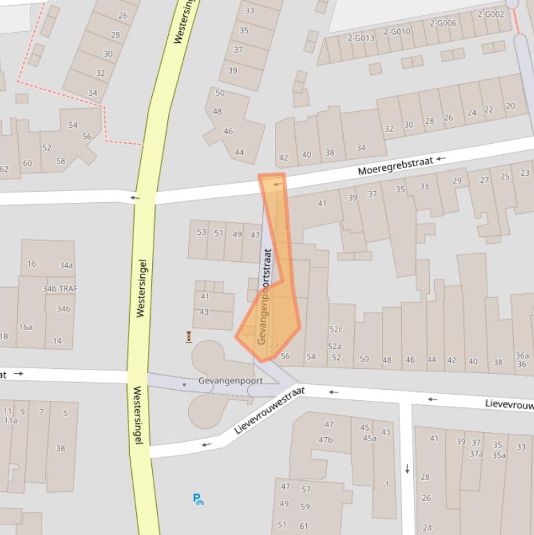 Kaart van postcodegebied 4611HZ.