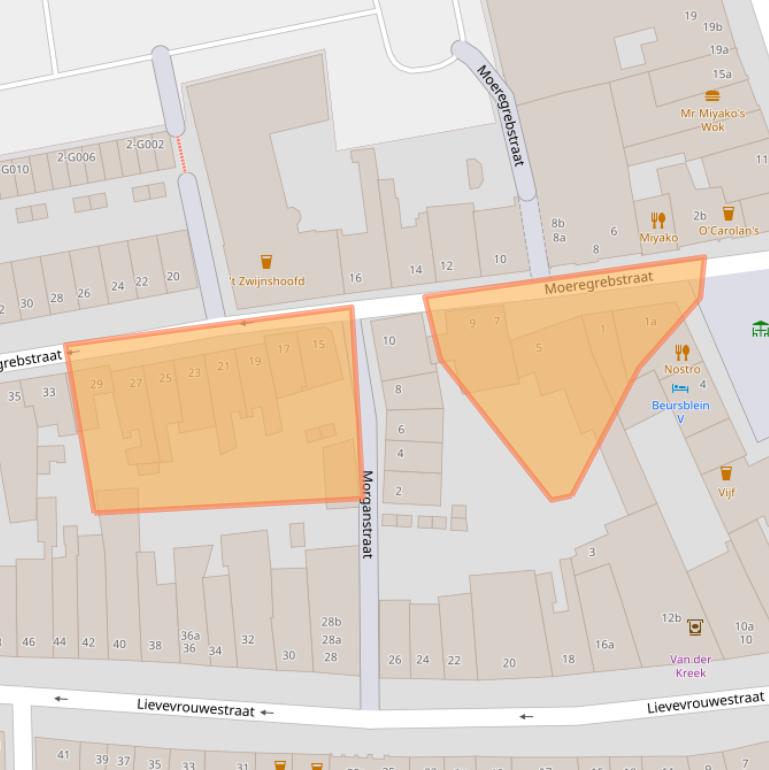 Kaart van postcodegebied 4611JA.