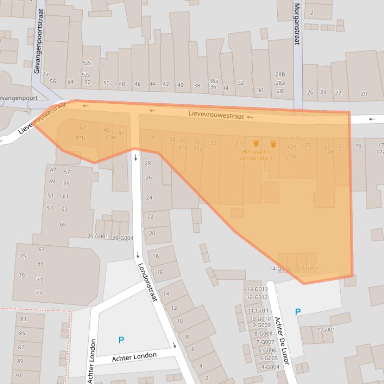 Kaart van postcodegebied 4611JJ.
