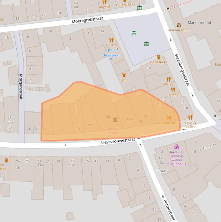 Kaart van postcodegebied 4611JK.