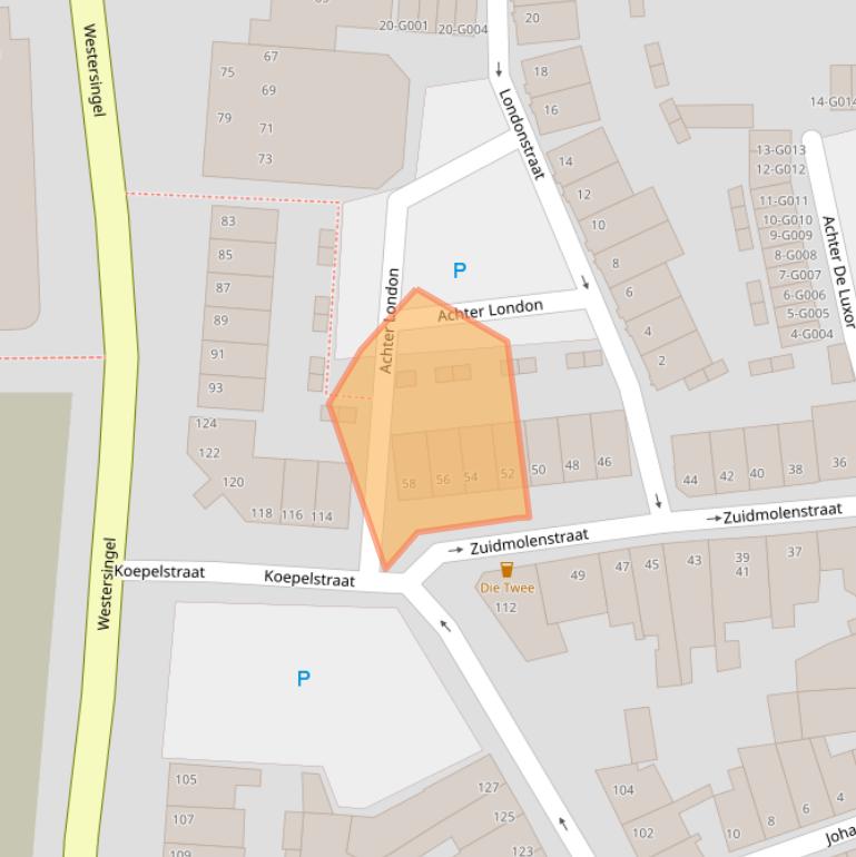 Kaart van postcodegebied 4611JP.