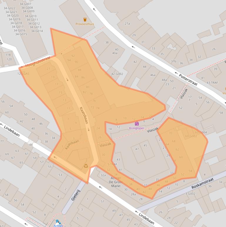 Kaart van postcodegebied 4611JX.