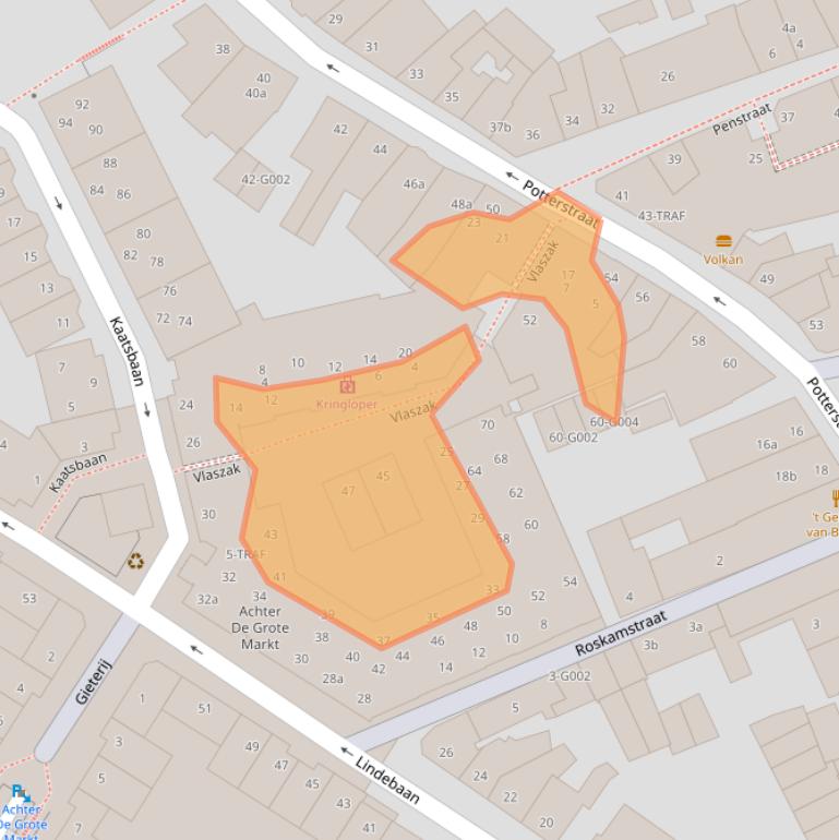 Kaart van postcodegebied 4611JZ.