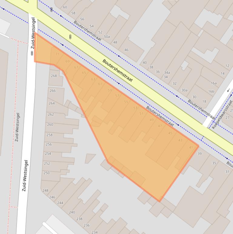 Kaart van postcodegebied 4611KB.