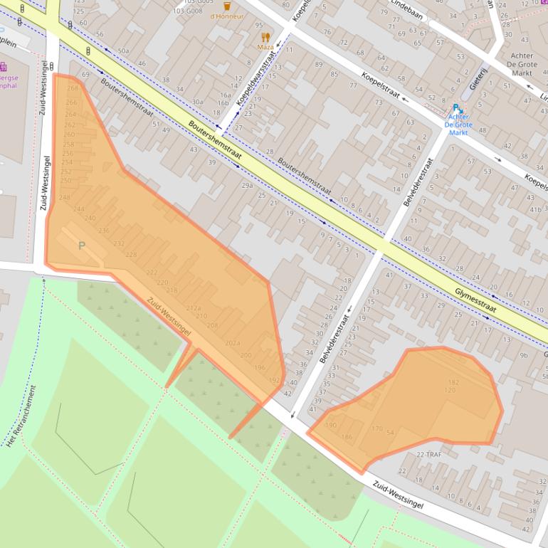 Kaart van postcodegebied 4611KH.