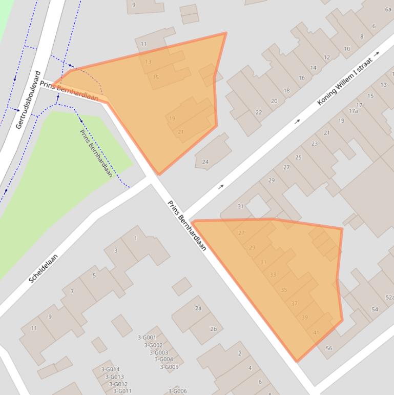 Kaart van postcodegebied 4611KT.