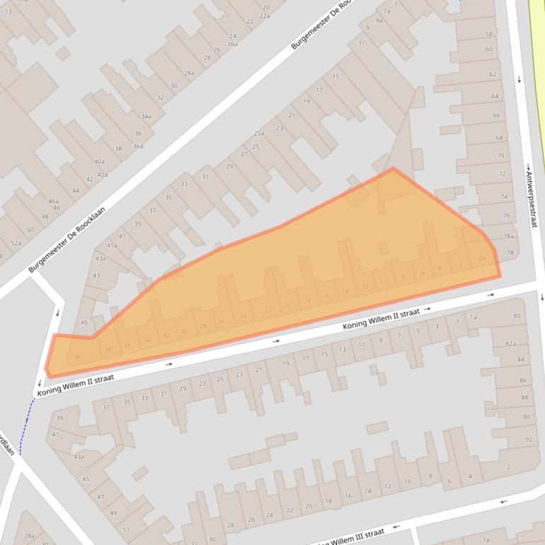 Kaart van postcodegebied 4611LE.