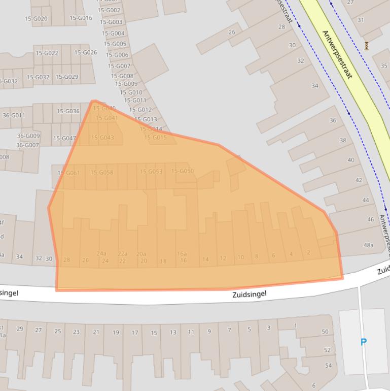 Kaart van postcodegebied 4611LJ.