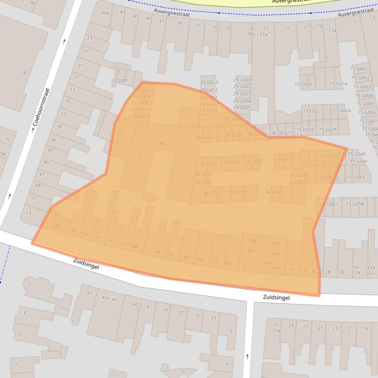 Kaart van postcodegebied 4611LK.