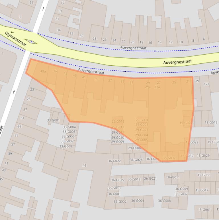 Kaart van postcodegebied 4611LM.