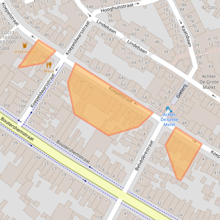 Kaart van postcodegebied 4611LR.