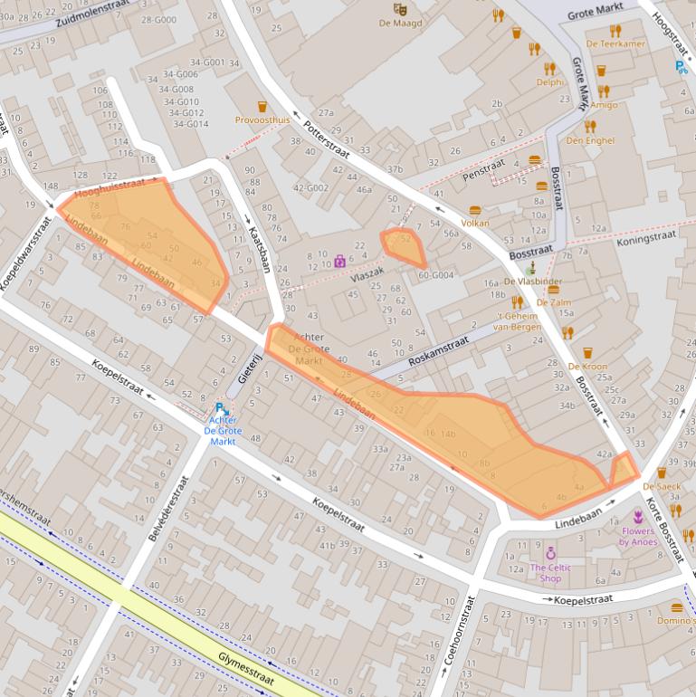 Kaart van postcodegebied 4611LX.