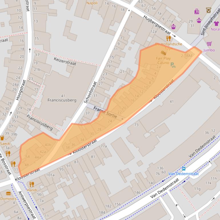 Kaart van postcodegebied 4611MC.