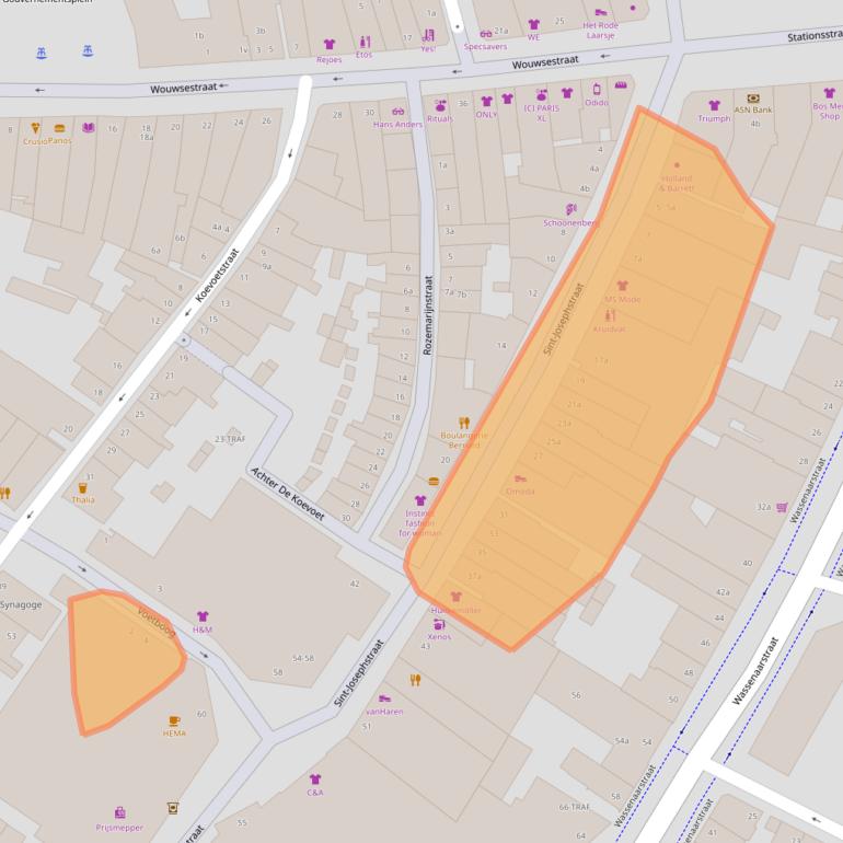 Kaart van postcodegebied 4611MJ.