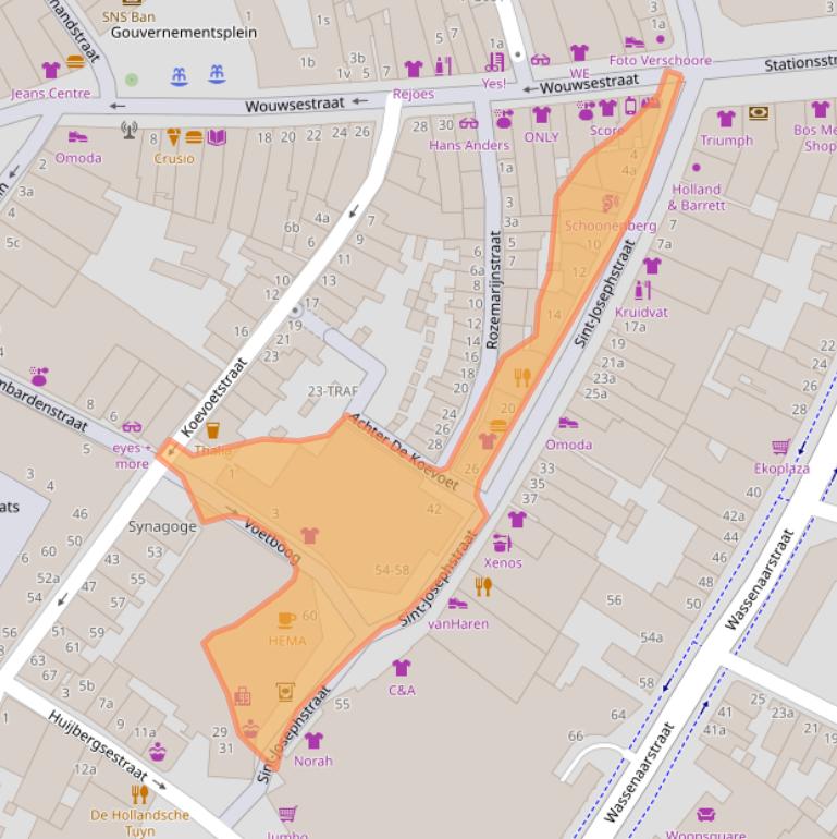 Kaart van postcodegebied 4611ML.