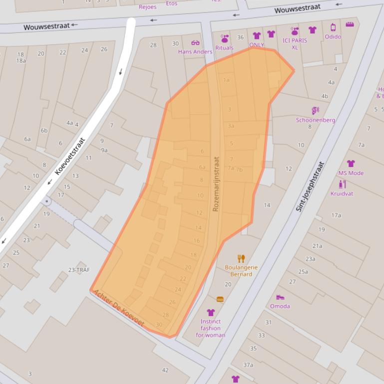 Kaart van postcodegebied 4611MN.