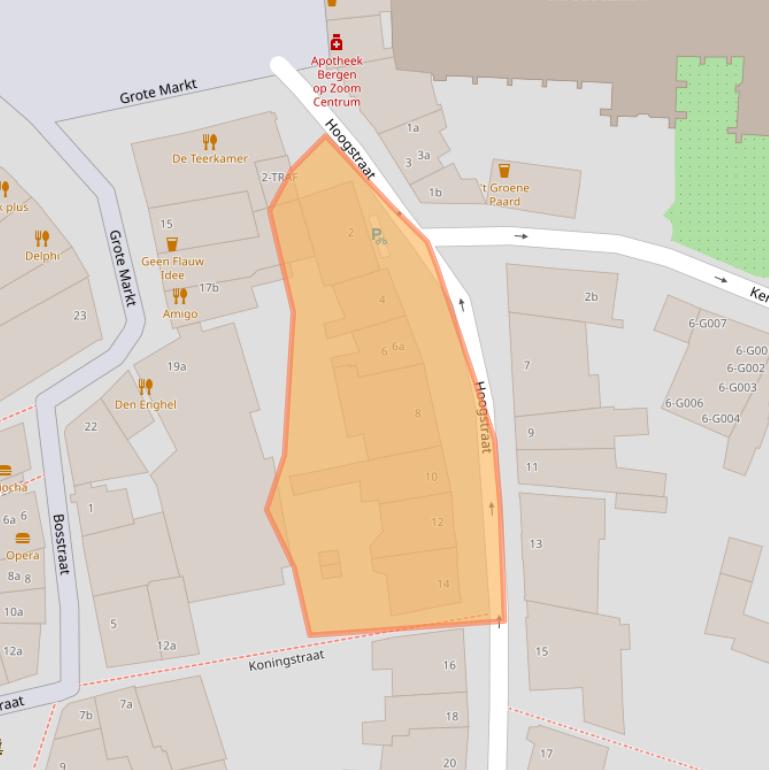 Kaart van postcodegebied 4611MT.
