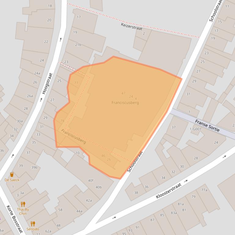 Kaart van postcodegebied 4611MZ.