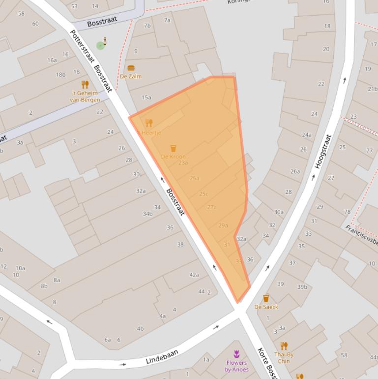 Kaart van postcodegebied 4611NB.