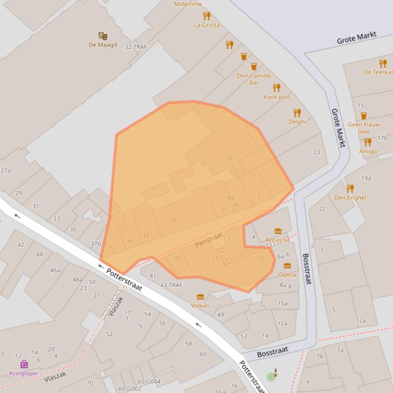 Kaart van postcodegebied 4611NE.