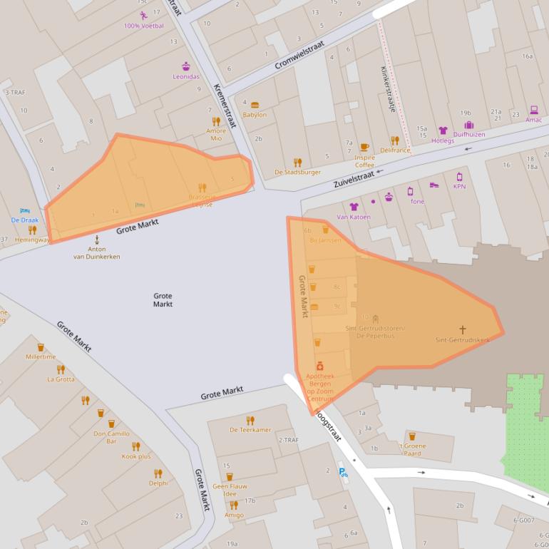 Kaart van postcodegebied 4611NR.