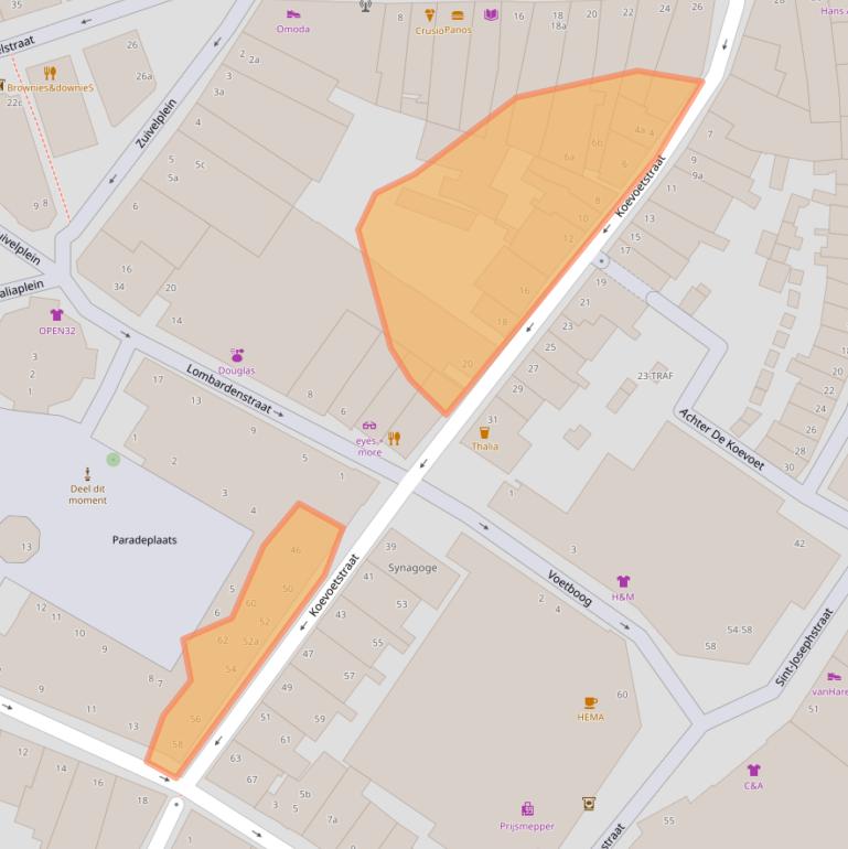 Kaart van postcodegebied 4611PC.