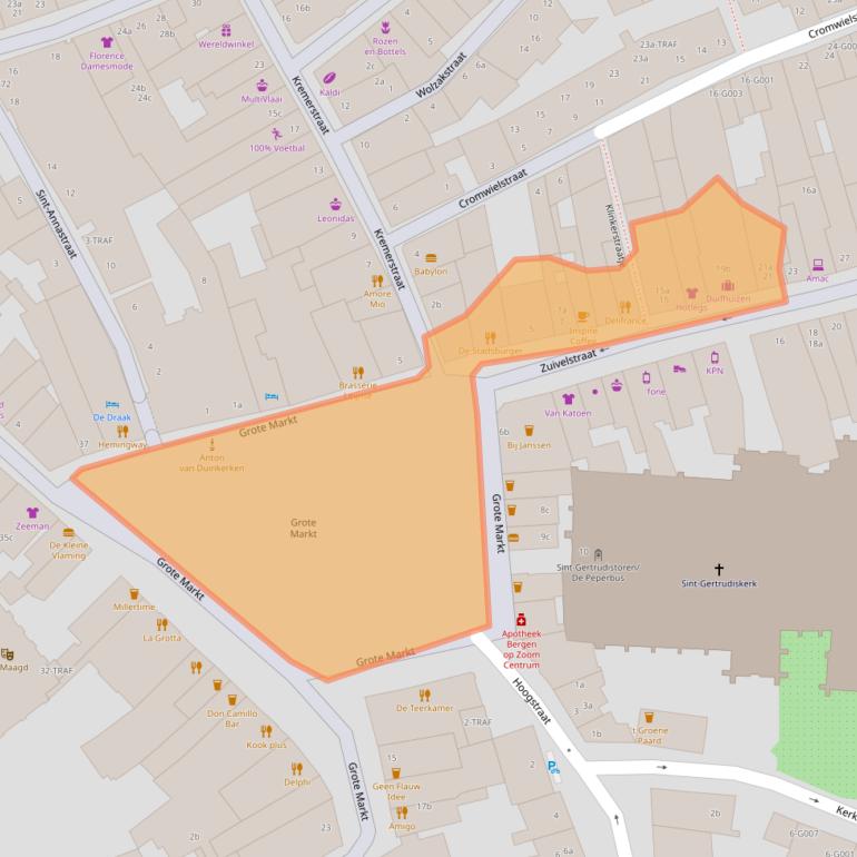 Kaart van postcodegebied 4611PD.