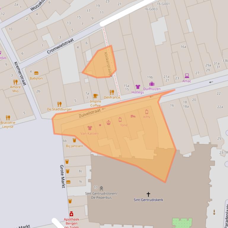 Kaart van postcodegebied 4611PH.