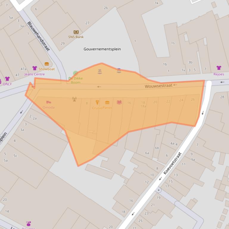 Kaart van postcodegebied 4611PL.