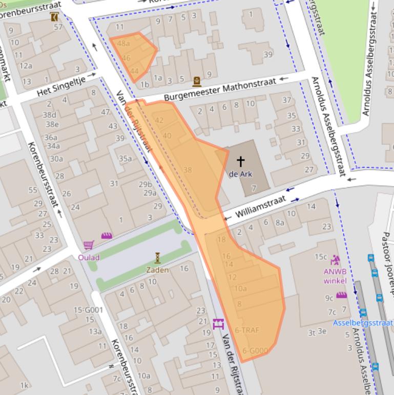 Kaart van postcodegebied 4611PR.