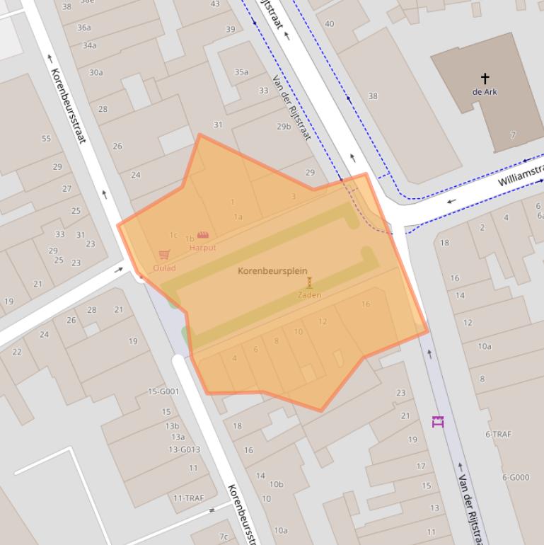 Kaart van postcodegebied 4611PS.