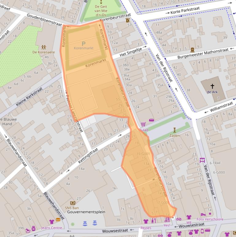 Kaart van postcodegebied 4611PV.