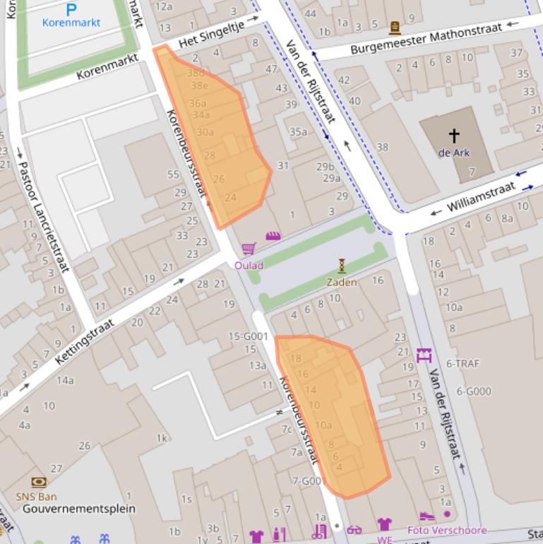 Kaart van postcodegebied 4611PW.