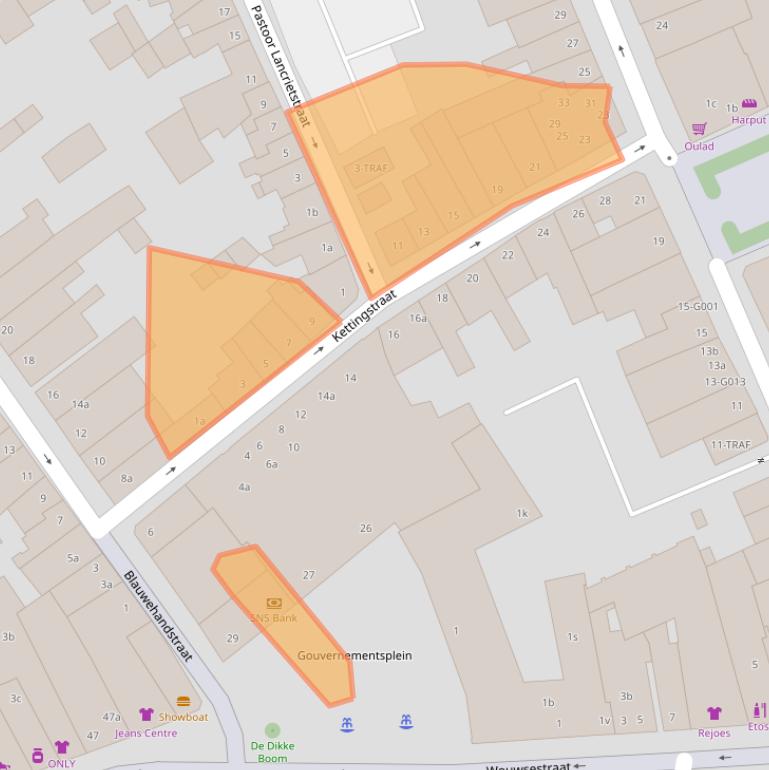 Kaart van postcodegebied 4611PX.