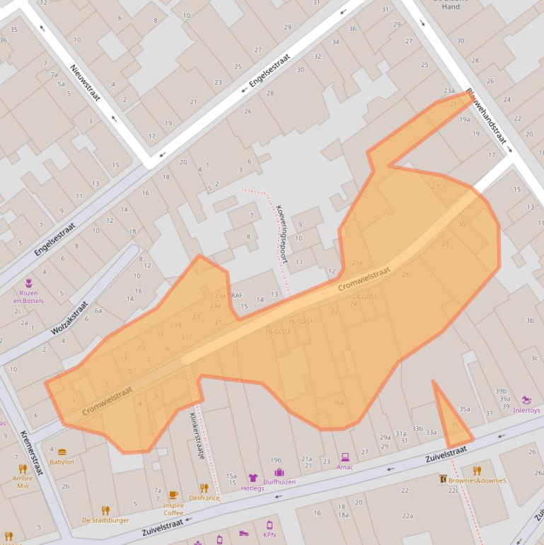 Kaart van postcodegebied 4611RM.